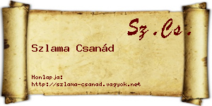 Szlama Csanád névjegykártya